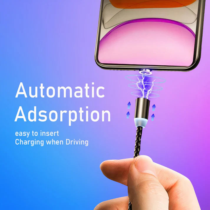 Three In One Magnetic Suction Data Cable, Charging Cable 2A Fast Charging